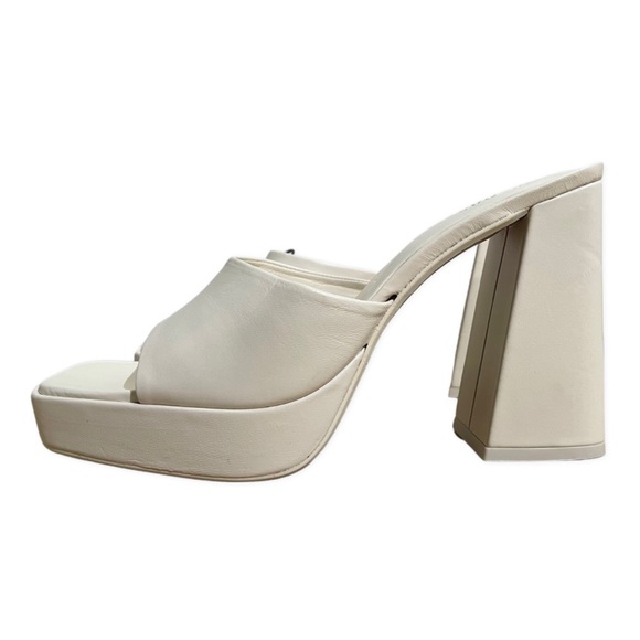 ๐ Brand New Leather Chunky Heeled Platform Mules - Picture 10 of 15